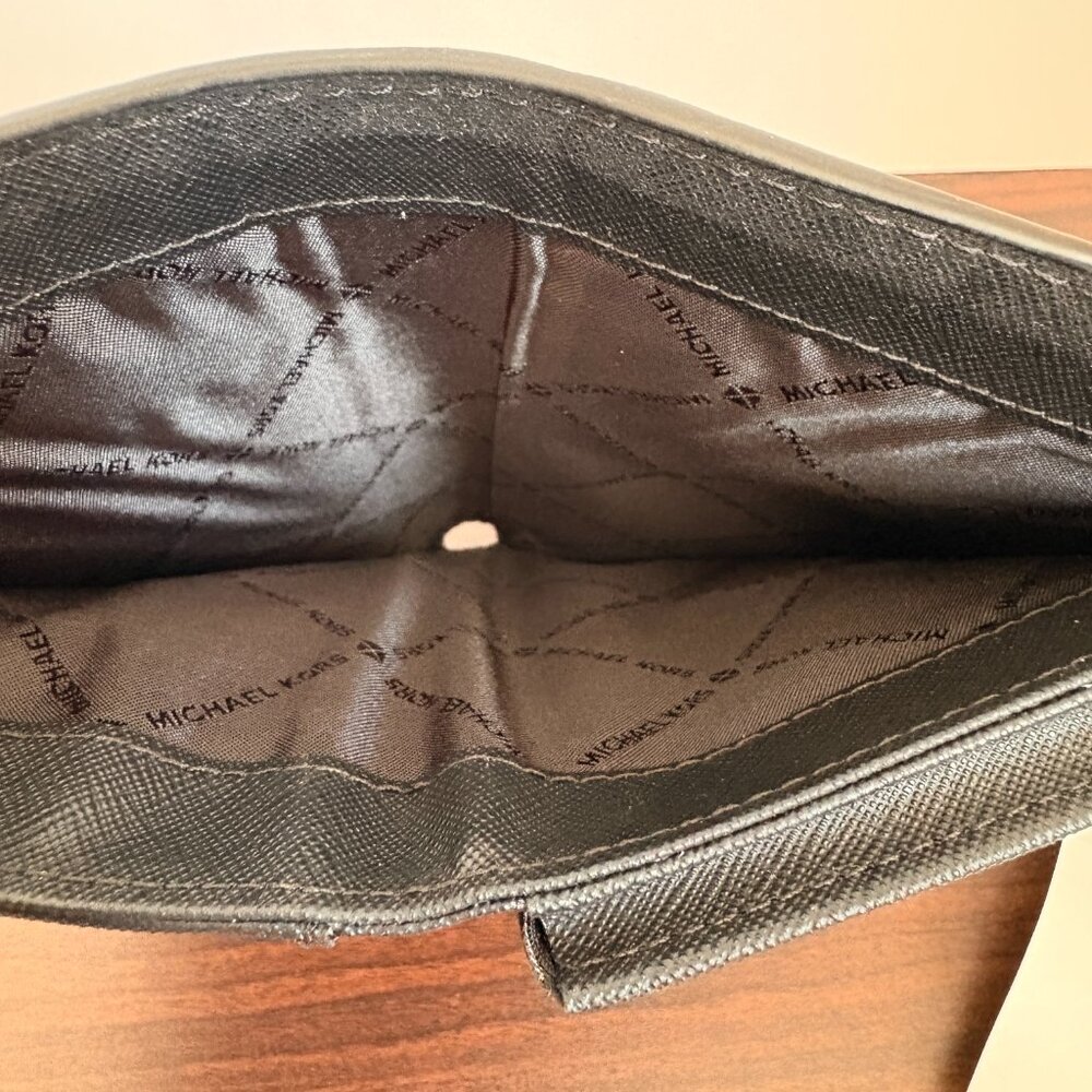 Michael Kors Women's Jet Set Travel Double Zip Leather Wristlet Wallet Black - Picture 5 of 7